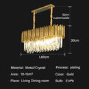 GobekUsa Crystal Oval Ceiling Chandelier LED Lights Bedroom Living Room Lighting