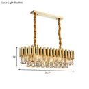 GobekUsa Gold Crystal Chandelier - Elegant Oval Dining Room Lighting with 12 Heads