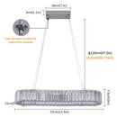GobekUsa Crystal Oval LED Chandelier: Nordic Design Pendant Light for Living, Bedroom, Hotel