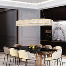 GobekUsa Crystal Oval LED Chandelier: Nordic Design Pendant Light for Living, Bedroom, Hotel