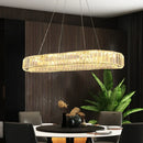 GobekUsa Crystal Oval LED Chandelier: Nordic Design Pendant Light for Living, Bedroom, Hotel