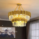 GobekUsa Crystal Oval Round Chandelier: Luxury Nordic Modern LED Lighting for Home and Bar