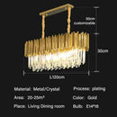 GobekUsa Crystal Oval Round Chandelier: Luxury Nordic Modern LED Lighting for Home and Bar