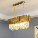 GobekUsa Crystal Oval Round Chandelier: Luxury Nordic Modern LED Lighting for Home and Bar