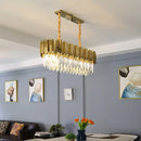 GobekUsa Crystal Oval Round Chandelier: Luxury Nordic Modern LED Lighting for Home and Bar