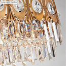 GobekUsa Modern Gold Crystal Rod Island Pendant Light - 10 Heads, Oval Suspension Design