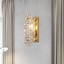 GobekUsa Modern Gold Wall Lamp with Crystal Panel Shade - Elegant Hallway Sconce