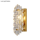 GobekUsa Modern Gold Wall Lamp with Crystal Panel Shade - Elegant Hallway Sconce