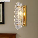 GobekUsa Modern Gold Wall Lamp with Crystal Panel Shade - Elegant Hallway Sconce
