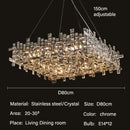 GobekUsa Crystal Pendant Chandelier for Modern Living, Dining, Bedroom Lighting