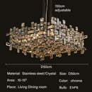 GobekUsa Crystal Pendant Chandelier for Modern Living, Dining, Bedroom Lighting