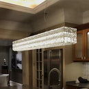GobekUsa Minimalist 10-Light K9 Crystal Pendant Chandelier in Gold for Kitchen Island