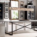 GobekUsa Minimalist 10-Light K9 Crystal Pendant Chandelier in Gold for Kitchen Island