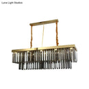GobekUsa Modern Gold Dining Room Island Pendant Light with 10 Crystal-Cut Shades - 23.5"/31.5" Wide