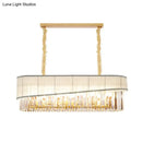 GobekUsa Gold Island Pendant Light Fixture with Crystal Shade - Modern 10 Bulbs Design