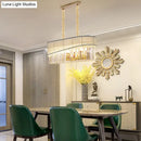 GobekUsa Gold Island Pendant Light Fixture with Crystal Shade - Modern 10 Bulbs Design