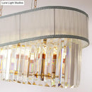 GobekUsa Gold Island Pendant Light Fixture with Crystal Shade - Modern 10 Bulbs Design