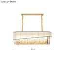 GobekUsa Gold Island Pendant Light Fixture with Crystal Shade - Modern 10 Bulbs Design