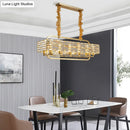 GobekUsa Modern Gold Crystal Pendant Light Fixture with 8 Heads for Living Room