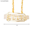 GobekUsa Modern Gold Crystal Pendant Light Fixture with 8 Heads for Living Room