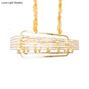 GobekUsa Modern Gold Crystal Pendant Light Fixture with 8 Heads for Living Room