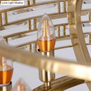 GobekUsa Modern Gold Crystal Pendant Light Fixture with 8 Heads for Living Room