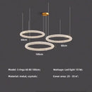 GobekUsa Crystals Pendant Lights: Modern Dimmable Chandelier for Luxury Living Room, Dining, Bedroom