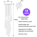 GobekUsa Crystal Raindrop Pendant Lights - Elegant LED Foyer Chandeliers for High Ceilings