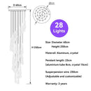 GobekUsa Crystal Raindrop Pendant Lights - Elegant LED Foyer Chandeliers for High Ceilings