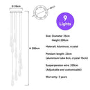 GobekUsa Crystal Raindrop Pendant Lights - Elegant LED Foyer Chandeliers for High Ceilings