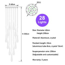 GobekUsa Crystal Raindrop Pendant Lights - Elegant LED Foyer Chandeliers for High Ceilings
