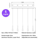 GobekUsa Crystal Raindrop Pendant Lights - Elegant LED Foyer Chandeliers for High Ceilings