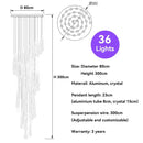GobekUsa Crystal Raindrop Pendant Lights - Elegant LED Foyer Chandeliers for High Ceilings