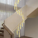 GobekUsa Crystal Raindrop Pendant Lights - Elegant LED Foyer Chandeliers for High Ceilings