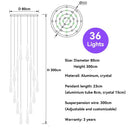 GobekUsa Crystal Raindrop Pendant Lights - Elegant LED Foyer Chandeliers for High Ceilings