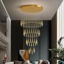 GobekUsa Crystal Raindrop Pendant Lights - Elegant LED Foyer Chandeliers for High Ceilings