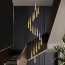 GobekUsa Crystal Raindrop Pendant Lights - Elegant LED Foyer Chandeliers for High Ceilings
