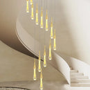 GobekUsa Crystal Raindrop Pendant Lights - Elegant LED Foyer Chandeliers for High Ceilings