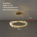 GobekUsa Crystal Ring Ceiling Lamp - Modern Luxury LED Chandelier for Master Bedroom & Living Room