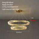 GobekUsa Crystal Ring Ceiling Lamp - Modern Luxury LED Chandelier for Master Bedroom & Living Room