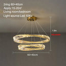 GobekUsa Crystal Ring Ceiling Lamp - Modern Luxury LED Chandelier for Master Bedroom & Living Room