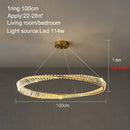 GobekUsa Crystal Ring Ceiling Lamp - Modern Luxury LED Chandelier for Master Bedroom & Living Room