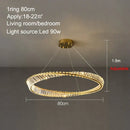 GobekUsa Crystal Ring Ceiling Lamp - Modern Luxury LED Chandelier for Master Bedroom & Living Room