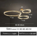 GobekUsa Crystal Ring Ceiling Lamp - Modern Luxury LED Chandelier for Master Bedroom & Living Room