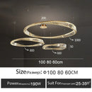 GobekUsa Crystal Ring Ceiling Lamp - Modern Luxury LED Chandelier for Master Bedroom & Living Room