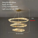 GobekUsa Crystal Ring Ceiling Lamp - Modern Luxury LED Chandelier for Master Bedroom & Living Room