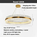 GobekUsa Crystal Ring Chandelier LED Pendant Light Fixture
