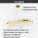 GobekUsa Crystal Ring Chandelier LED Pendant Light Fixture