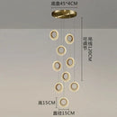 GobekUsa Crystal Ring LED Chandelier: Modern Gold Kitchen Lighting for Staircase, Simple Indoor Hanging Lamp