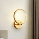 GobekUsa Modern Gold LED Wall Sconce with Clear Crystal Beads for Bedroom